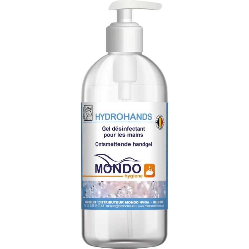 HYDROHANDS GEL HYDROALCOOLIQUE AVEC POMPE 12x500ml