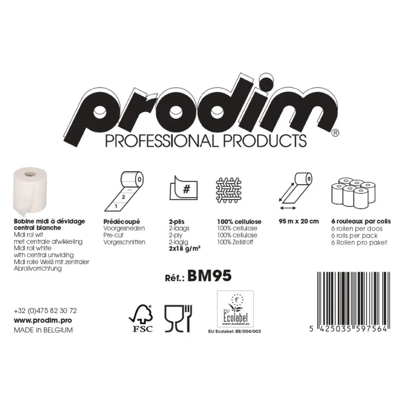 BOBINE EN PAPIER 2 PLIS MAXI DEVIDAGE CENTRAL